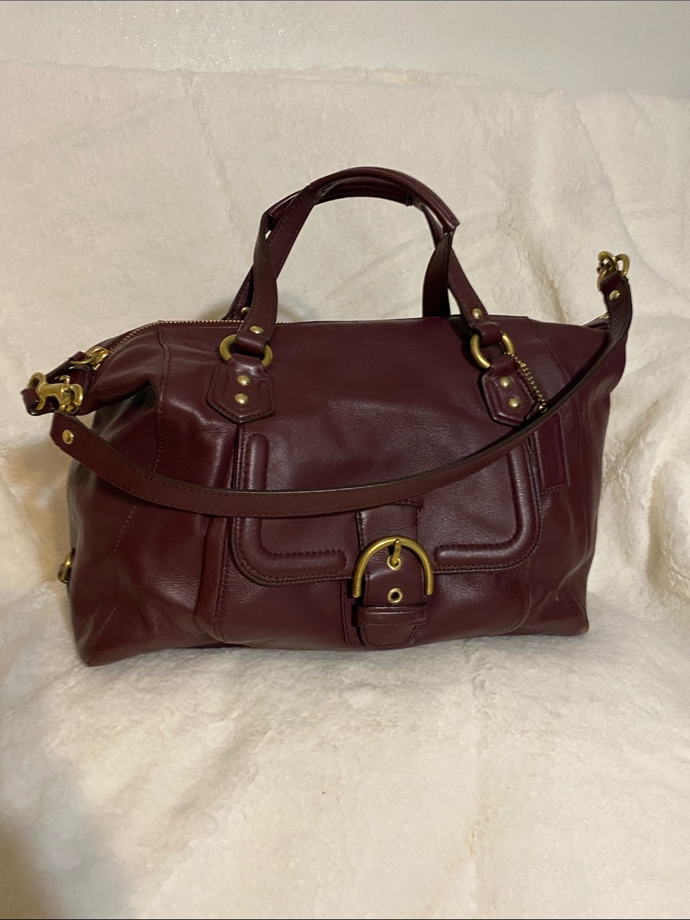 Coach Campbell Burgundy Leather Bag